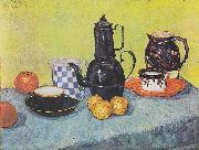 Vincent Van Gogh Still life with coffee pot, dishes and fruit Sweden oil painting artist